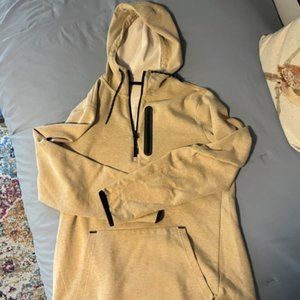 Old Navy mens hooded 1/4 zip pullover sweatshirt with black detail. Size L